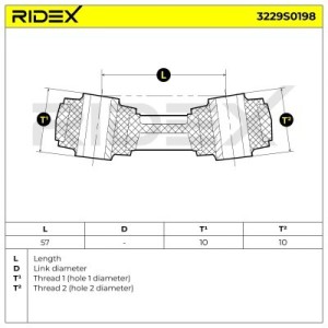 Biellette de barre stabilisatrice AUDI 8E0505465C, 8E0505465D, 8E0505465C