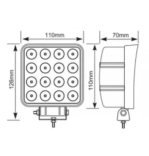 16 LED 48W 4000 Lumens Aluminum Work Light