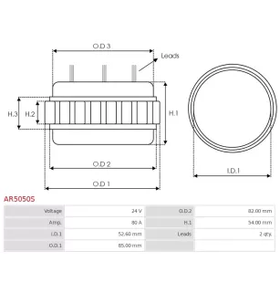 Rotor d’alternateurs pour MITSUBISHI A5162