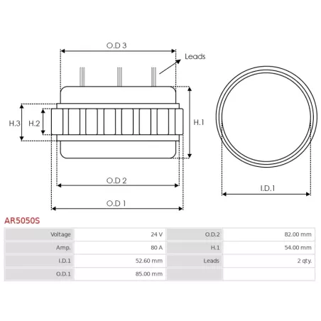 Rotor d’alternateurs pour MITSUBISHI A5162