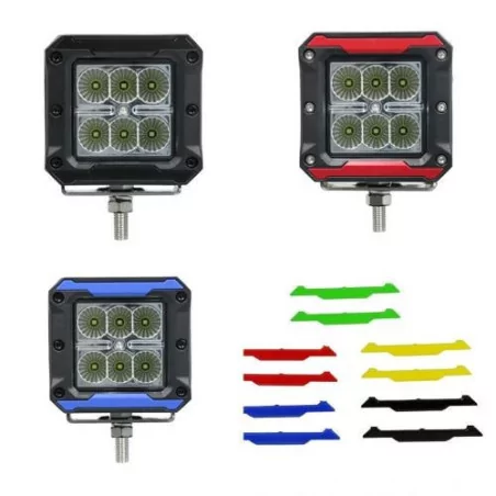 Phare de travail Professionnel 6 LEDS avec 4 Couleurs 1260 Lumens 12/24 Volts