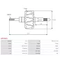 Rotor d’alternateurs pour MITSUBISHI A003TN2481, A003TN2481A, A3TN2481, A3TN2481A