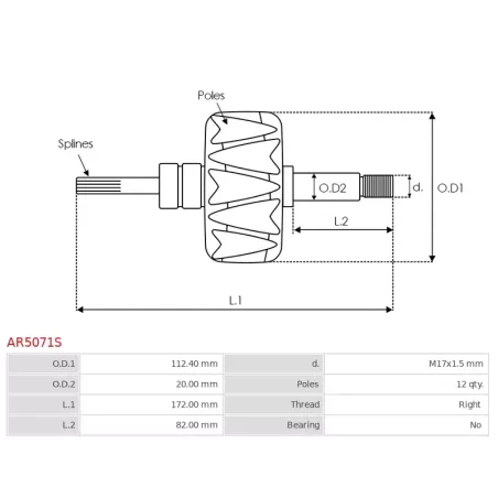 Rotor d’alternateurs pour MITSUBISHI A4TU3586