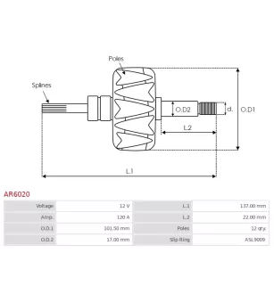Rotor of alternators for Denso 1002132530, 1002132940, 1002132950, ​​10