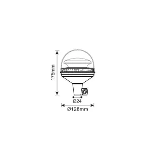 Rundumleuchte 45 LEDs am Stiel/kurzen Stiel 12/24 Volt R10 & R65