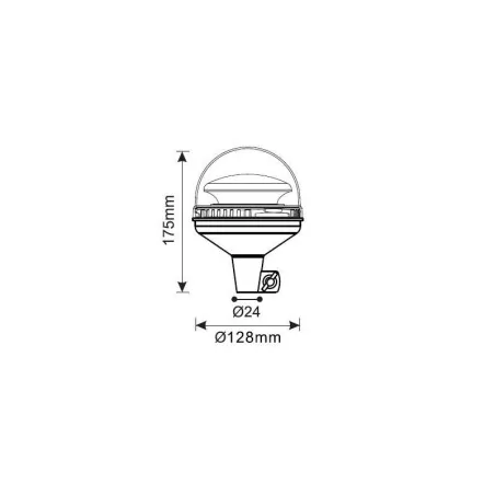 Gyrophare 45 LEDS sur Tige/hampe courte 12/24 Volts R10 & R65