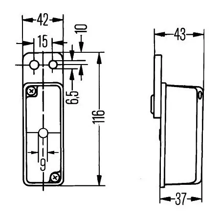 Feu encombrement hella 2XS 005 020-011