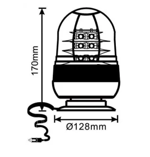 Magnetische Blitzleuchte 18 LEDs 12/24 Volt