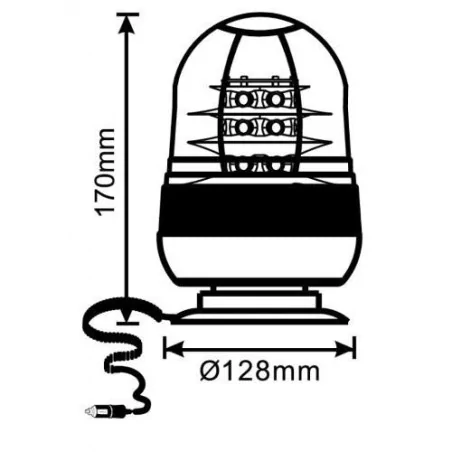 Gyrophare Flash Magnétique 18 LEDS 12/24 Volts