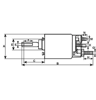 Starter solenoid Lucas, Perkins, 28730188, 28730189, 000077121010, 000077132010