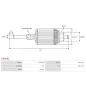 Induit démarreur pour BOSCH 0001208213 , 0001208221 , 0001208222 , 0001208427