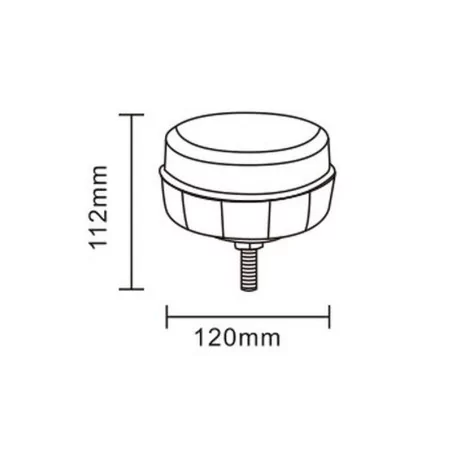 Gyrophare 8 LEDS Rotatif à visser