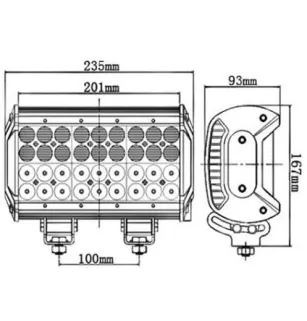 LEDS Quad 7560 Lumens Combo Luce da lavoro a lungo raggio