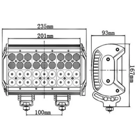 Phare de travail longue portée combo LEDS Quad 7560 Lumens