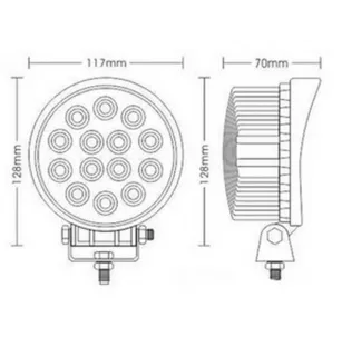 Luz de trabalho redonda 13 LED 39W 2500 Lumens