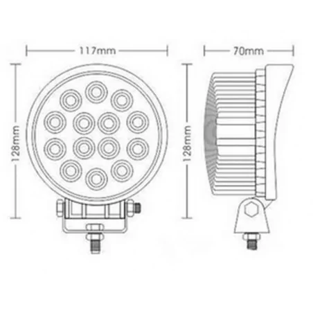 Phare de travail Rond 13 LED 39W 2500 Lumens