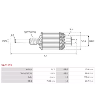 Induit démarreur pour BOSCH