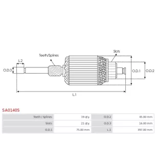 Induit démarreur pour BOSCH UD54545SA