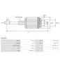 Induit démarreur pour DELCO1990238, 1990240, 1990241, 1990247