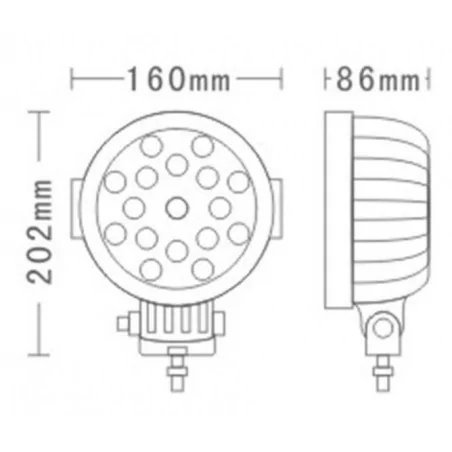 Phare de travail 17 LED Rouge Haute performance 3825 LUMENS