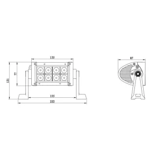 8 LED Rampe 1680 LUMEN 9/32 VOLT 24W R10