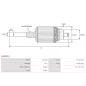 Induit démarreur pour HITACHI S114516, S114516A, S114519A, S114525A, S114528