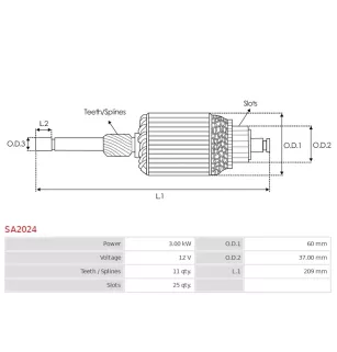 Induit démarreur pour HITACHI S13160