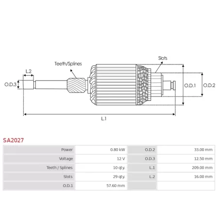 Induit démarreur pour HITACHI S114566