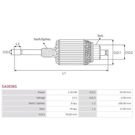 Induit démarreur pour VALEO 1209395