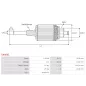 Induit démarreur pour MAGNETI MARELLI 63221831, 63222000, 63222001, 63222005, 63222030