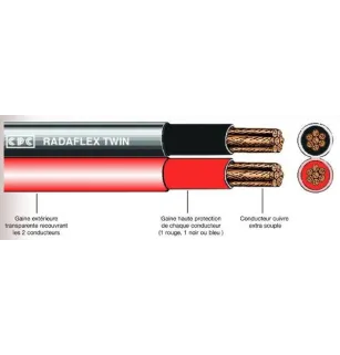 Cavi batteria doppi da 16MM2 rossi e neri