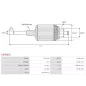 Induit démarreur pour MITSUBISHI M009T70173, M009T70279, M009T71075, M009T71279, M009T71779