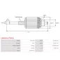 Induit démarreur pour ISKRA / LETRIKA AZG4810, AZG4811, AZG4813, AZG4815