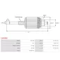 Induit démarreur pour ISKRA / LETRIKA AZE2202, AZE2219, AZE2224, AZE2227