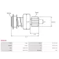 Pignon / lanceur démarreur pour BOSCH 0001359044, 0001359046, 0001359049, 0001359051