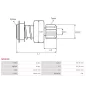 Pignon / lanceur démarreur pour BOSCH 0001359092, 0001359096, 0001359098, 0001359099