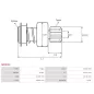 Pignon / lanceur démarreur pour BOSCH 0001317009, 0001317010, 0001317014