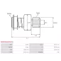 Pignon / lanceur démarreur pour BOSCH 0001110051, 0001110064, 0001110065, 0001110088