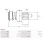 Pignon / lanceur démarreur pour BOSCH 0001314010, 0001314017, 0001316008