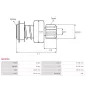 Pignon / lanceur démarreur pour BOSCH 0001219009, 0001219013, 0001219015, 0001219016