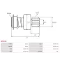 Pignon / lanceur démarreur pour BOSCH 9000082021, 9000082039, 9000082040, 9000082044