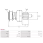 Pignon / lanceur démarreur pour BOSCH 0001110017, 0001110056, 0001110999