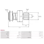 Pignon / lanceur démarreur pour BOSCH 0001110025, 0001110026, 0001110039, 0001110053