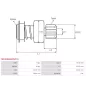 Pignon / lanceur démarreur pour BOSCH 0001362331, 0001362332, 0001367037, 0001367075