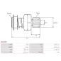 Pignon / lanceur démarreur pour BOSCH 0001108131, 0001108141, 0001108145