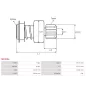 Pignon / lanceur démarreur pour BOSCH 0001367028, 0001367029, 0001367082, 0001368019