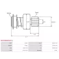 Pignon / lanceur démarreur pour BOSCH 0001107003, 0001107004, 0001107022