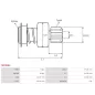 Pignon / lanceur démarreur pour BOSCH 0001368083, 0001369007, 0001369019