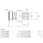 Pignon / lanceur démarreur pour BOSCH 0001109014, 0001115001