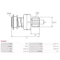 Pignon / lanceur démarreur pour BOSCH 0001218809, 9000331419